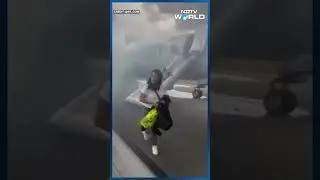 Denver Airport | On Camera: American Airlines Plane Tyre Catches Fire At Denver Airport