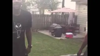 Kyrie Irving playing ball with his father
