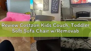 Review Costzon Kids Couch, Toddler Soft Sofa Chair w/Removable & Washable Velvet Surface for Prescho