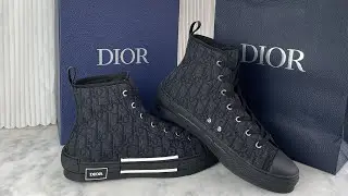 Dior Black B23 League High Top Sneaker Oblique Jacquard Review #sneakers #unboxing #review