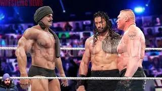 Dara Singh vs Brock Lesnar Roman Reigns Handicap Match