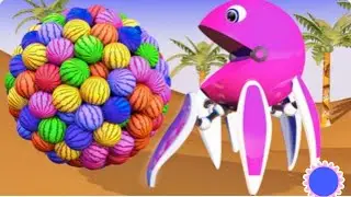 Secret Desert Adventure  | Learn Colors with Pacman vs School Bus & Bunny | learn colors with pacman