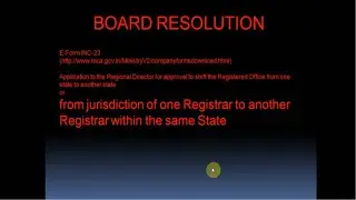 how to draft BOARD RESOLUTION For INC 23 || Shifting Office within State from One ROC to Another