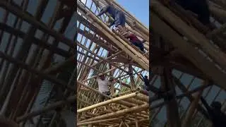 Bamboo villa sambangan Roof Close up
