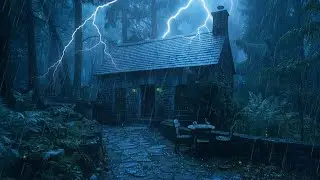 Say Goodbye to Insomnia | Heavy Rain in the Night Forest | Deep Sleep & Study Sounds