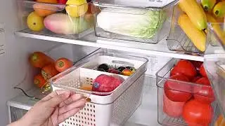 Refrigerator Organizer Food Storage Box with Drain Basket & Lid 2 Pack - STORA&trade;