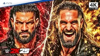 WWE 2K25 - Roman Reigns vs Seth Rollins - Brutal Full Match | PS5 [4K UHD]