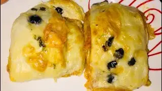 Chicken pizza parcel by cooking with khushbakhat