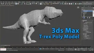 MS3D | 3dsMax | Базовая сетка T-rex Low Poly | Редактируемое моделирование полигональных блоков