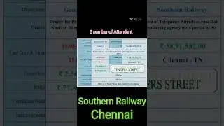Five Number of Attendant tender at #southernrailway #chennai #ireps #tender #bid last date10/03/2023