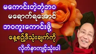 မကောင်းတဲ့ဘဝမရောက်ရအောင် ဘဝကူးကောင်းဖို့ နေစဉ် ဒီသုံးချက် လိုက်နာပါ#ပါချုပ်ဆရာတော်