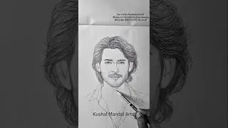 Drawing Mahesh Babu using freehand method #artvideo #artshorts #maheshbabu #varanasi #ssrajamouli