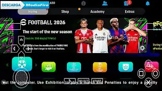 eFootball PES 2026 PPSSPP Android Offline PS5 Camera HD Graphics Transfer & Kits 25/26, Direct Link!