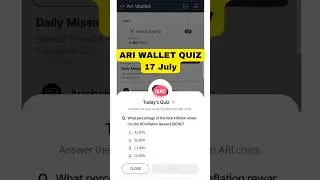 ARI Wallet Daily Quiz 17 July | Ari Wallet Testnet airdrop | Ari Wallet Quiz Today | Arichain