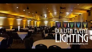 Buffalo House in amber and warm white wedding lighting