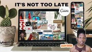 How to: DIGITAL VISION BOARD in Canva - DESKTOP & PHONE WALLPAPER (2024)