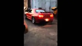 Автоматная очередь от Nissan Skyline GTR R34 =