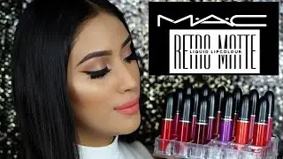 New Mac Cosmetics Matte Retro Liquid LipColours/ Lipsticks| Lip Swatches + review