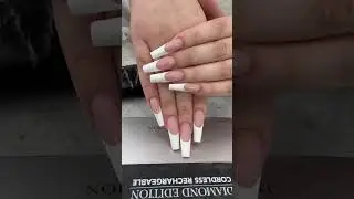 Long french nails art #acrylicnails #nailart #acrylicapplication #frenchnails #nailstyle