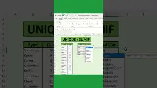 how to use unique and sumif togather #follower #following #Excel #views #like