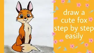 Learn how to draw a fox very easily | simple and quick drawing by oil pastels|