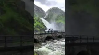 Latefossen Waterfall In Norway