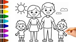 Cara Menggambar Anggota Keluarga Lengkap Ayah Ibu dan Anak