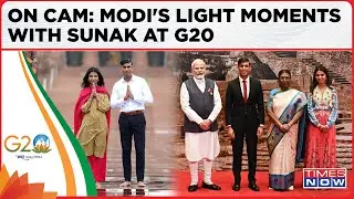 Watch! PM Modi Welcomed UK PM Sunak, Wife Akshata With 'Namaste'| Some Light Moments On Camera
