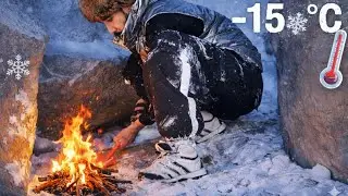 “Adventure in -15°C: Bushcraft in the Snowy Wilderness” ✅❄️🔥