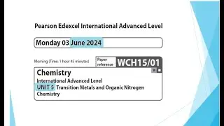 Unit 5 June 2024 - A2 Chemistry Edexcel - Dr  Hanaa Assil