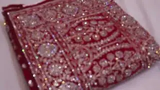 ARNG-4212 &ldquo;The Stunning Red&rdquo; Premium Designer Saree||Fendi Fabric||Zari||Crystals