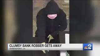 Clumsy bank robber makes his escape despite tripping three times