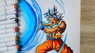 How to Draw Goku MUI kamehameha [ Dragonball Super ]