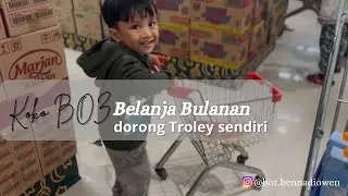 Koko BOZ belanja Bulanan (dulu duduk di Trolley, sekarang dorong sendiri Trolley nya)