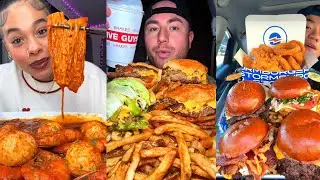 TIKTOK Mukbang Compilation | SeaFood Boil, Five Guys, Chili's, McDonald's & More!