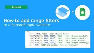 How to add range filters to your website