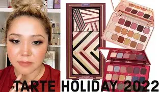 TARTE HOLIDAY 2022 | Gilded Glamour Amazonian Clay Eyeshadow Wardrobe | Review | 8 Looks