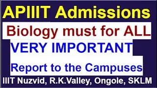 Very Important- APIIIT Admissions 202 Newly Admitted students - MBiPC to All