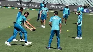 Pakistan Cricket Team Playing Australia’s Famous Sport, Footy at Adelaide Oval