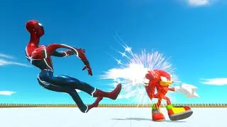 Knuckles vs superhero animal revolt battle simulator