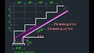 Drawing for RCC Staircase - Staircase Drawing - Stairs Drawing