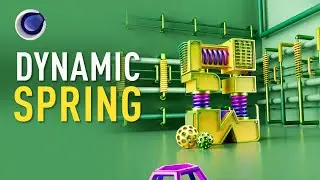 Cinema 4D Tutorials | Dynamic Spring | អក្សរ​ ជ | Letter cho
