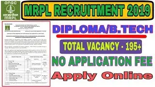MRPL Recruitment 2019 || Apply Now for various Graduate And Technician Apprentice posts
