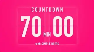 70 Minute Countdown Timer 💓 Flip Clock with Vibration Beeps