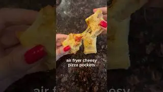 Super easy air fryer pizza pockets. Done in 10 minutes. #recipe #food #easy