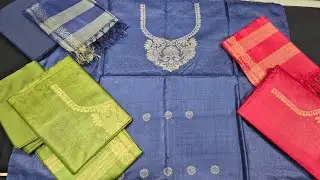 Pure Kosa Silk Suit 💫 Premium Thread Work | Must Buy 3 Piece Suit Set | Tussar Silk Suit Set