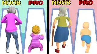 NOOB vs PRO in RUN OF LIFE vs NOOB vs PRO in AGE RUN 3D