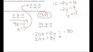 Week 4 - Elimination Example: Use x or y