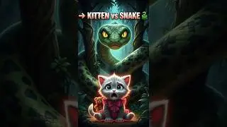 🐱 Kitten Faces Anaconda To Cure Papa Cat with Magic Herb #shorts #cats #animalsrescue