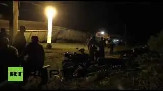Ukraine railroad blown up, Russian train derails
